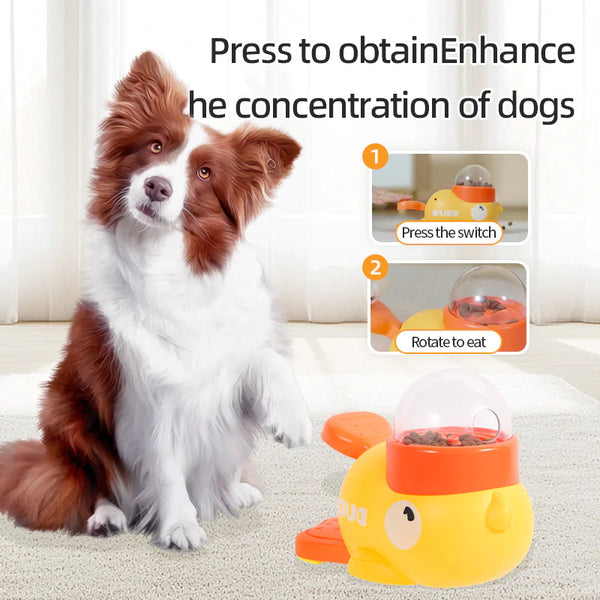 Yellow Duck Pet Feeder Toy