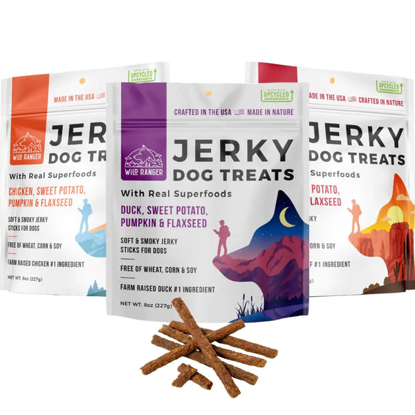 USA-Made Superior Jerky Dog Treats | Duck, Chicken & Beef | Grain-Free High Protein